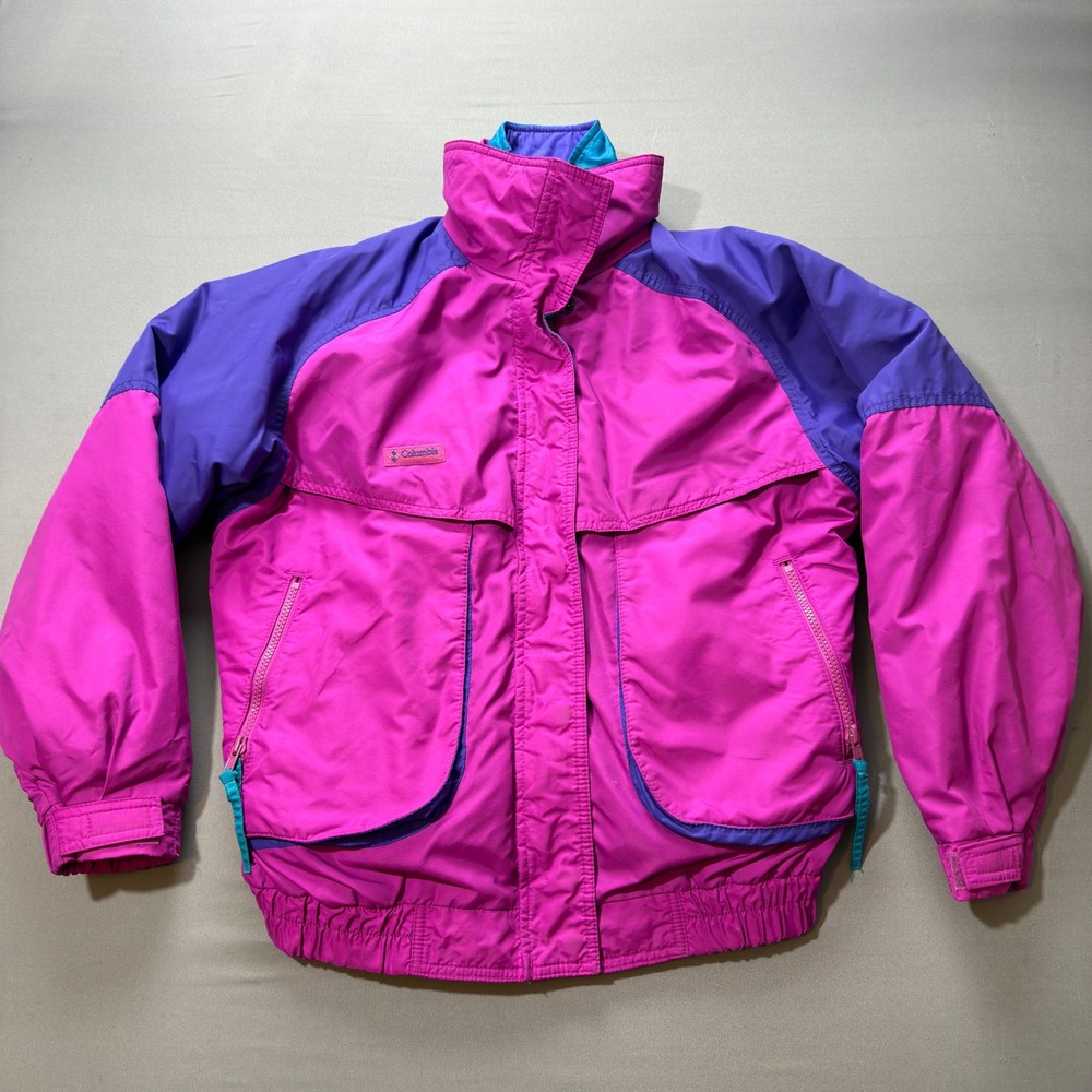 Columbia Two-Tone Ski Jacket - Teal & Magenta with Purple Accents - Picture 2 of 10